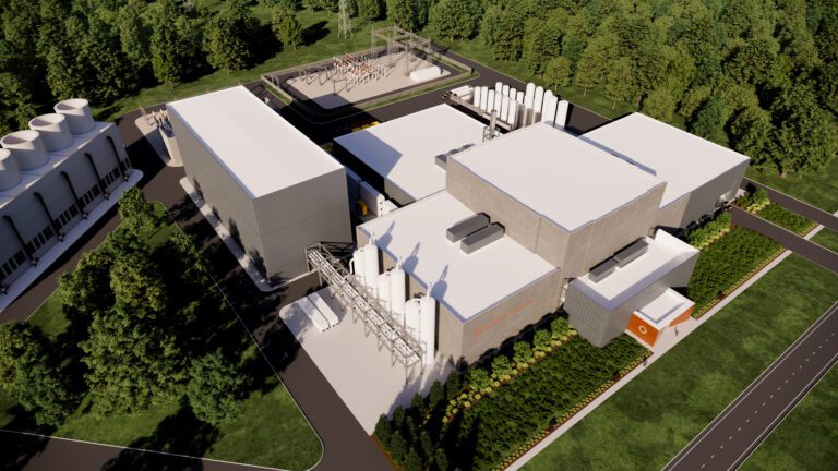 This is an aerial view rendering of the proposed fusion-based nuclear power plant that would be built by Commonwealth Fusion Systems in Virginia. Courtesy: Commonwealth Fusion Systems